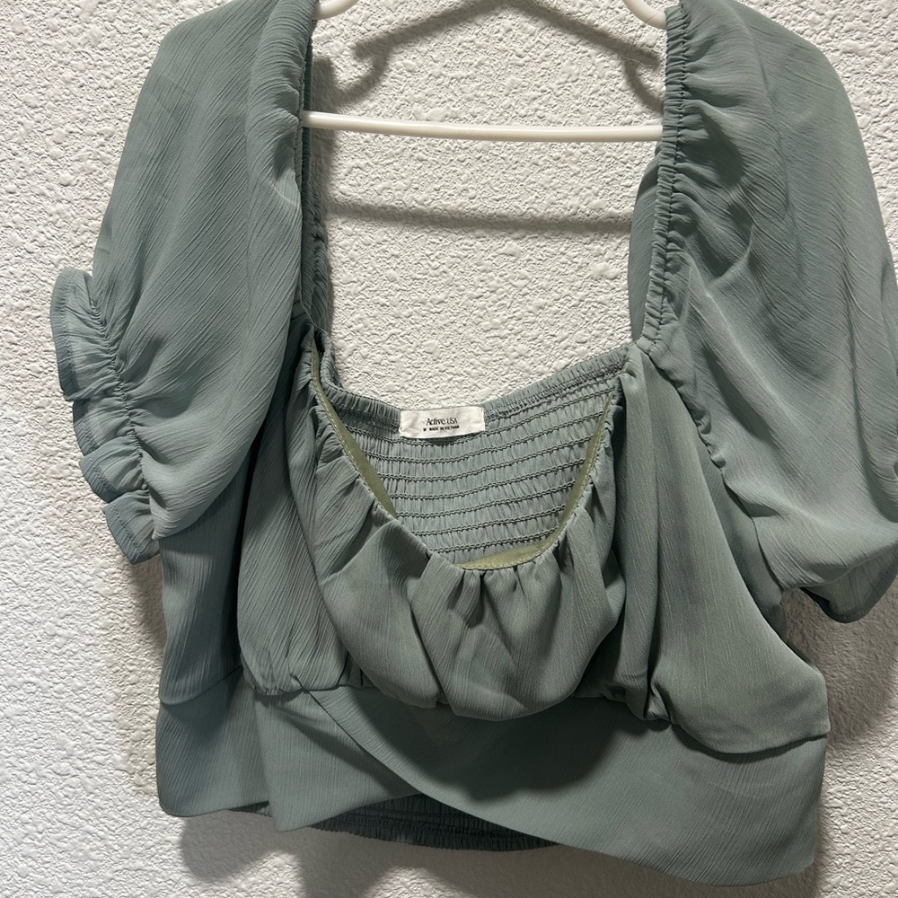 Bogo free- Active USA Sage Green Blouse